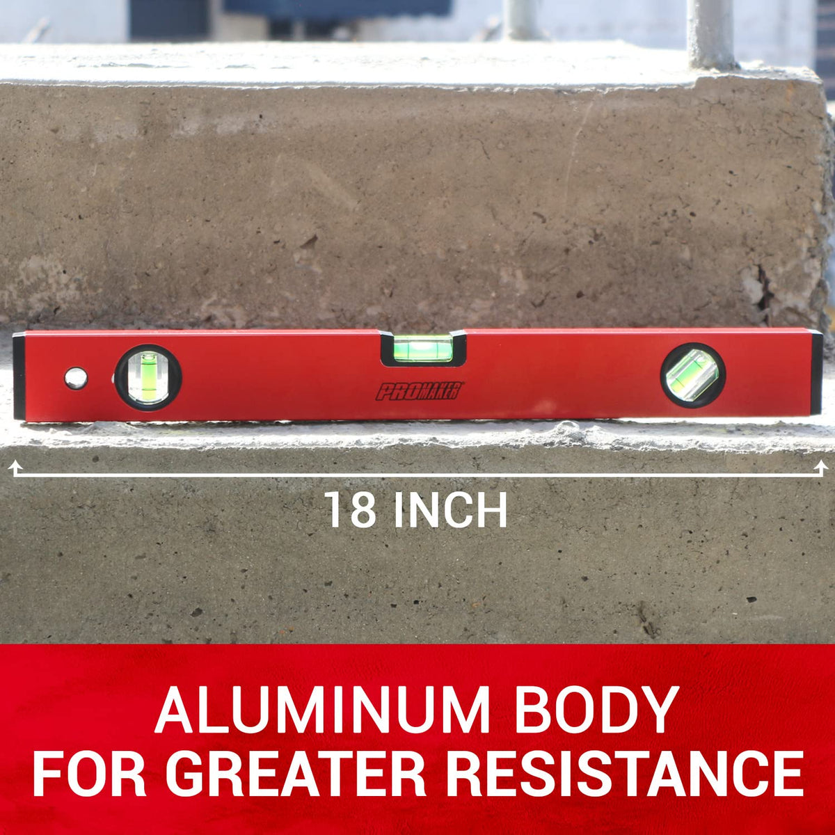 Promaker 18 inch level compact design fits in your toolbox
