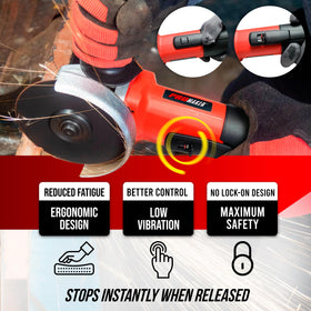 Promaker 3-position handle provides versatile grip for left, right, or top use