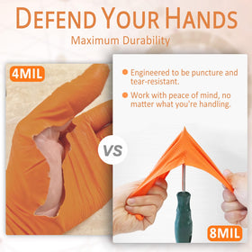 PROMEDIX P nitrile gloves orange-pack for easy identification in busy workshops.