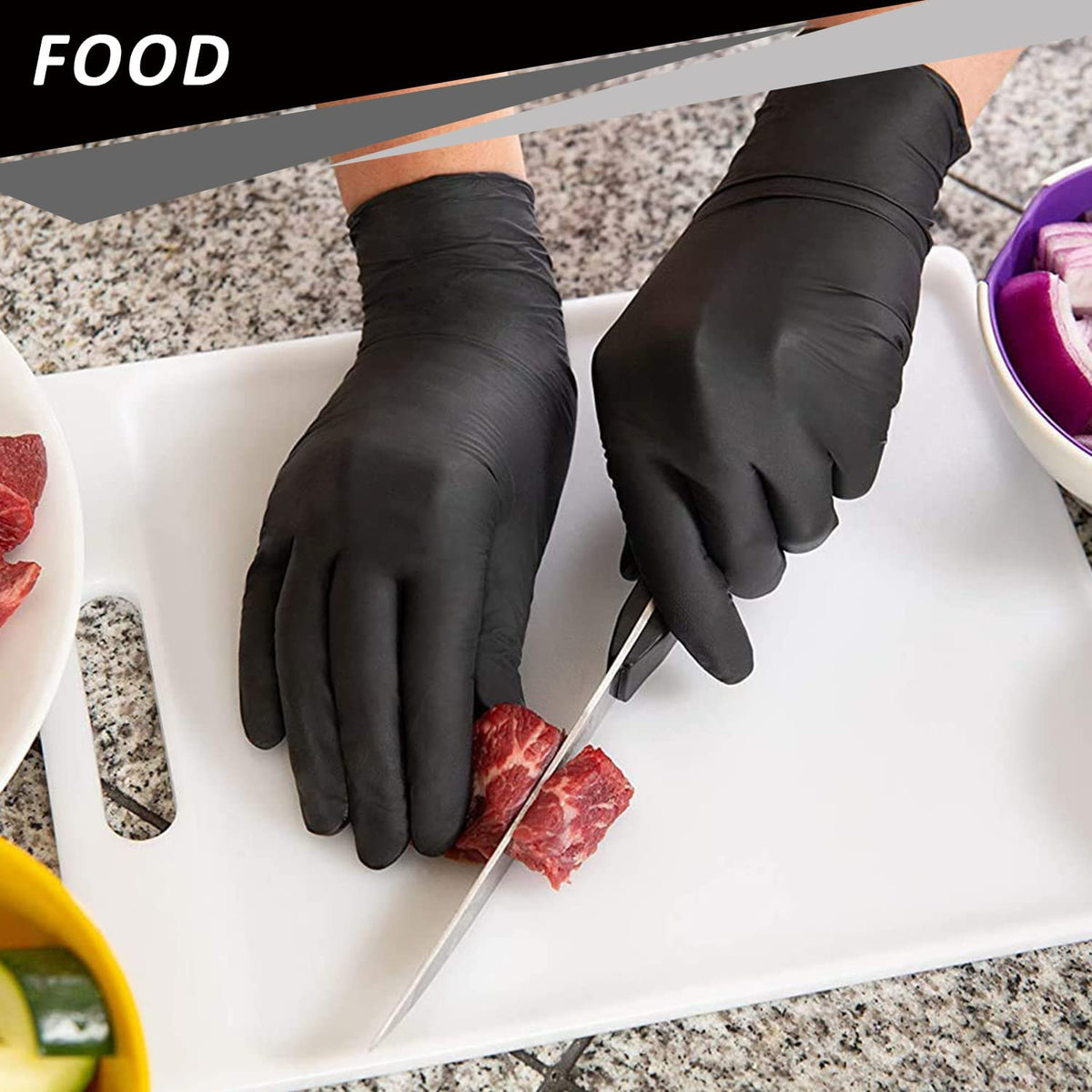 PROMEDIX P nitrile gloves texture closeup showing flexibility for precise tasks.