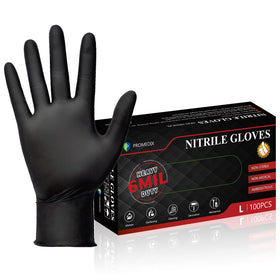 PROMEDIX P heavy-duty nitrile gloves with 6 mil thickness for puncture resistance.