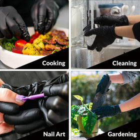 PROMEDIX P touchscreen-compatible nitrile gloves for device use without removal.