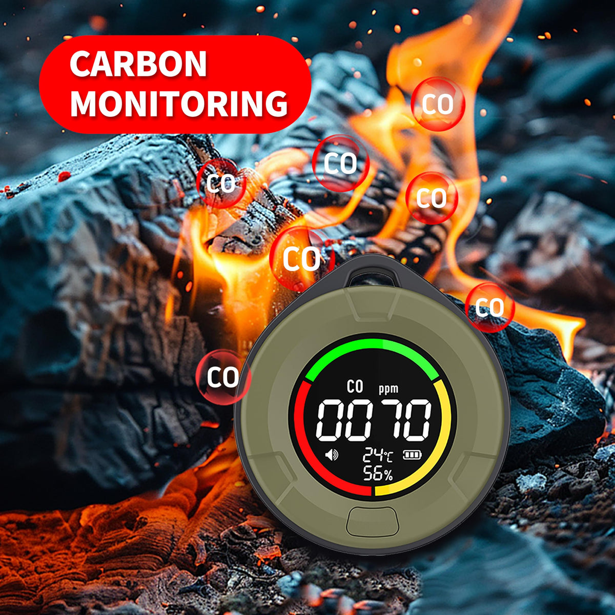 Promtex audible safety alarm and color-coded indicators for quick awareness