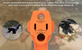 Prong Shield installed plug-cover in outdoor environment