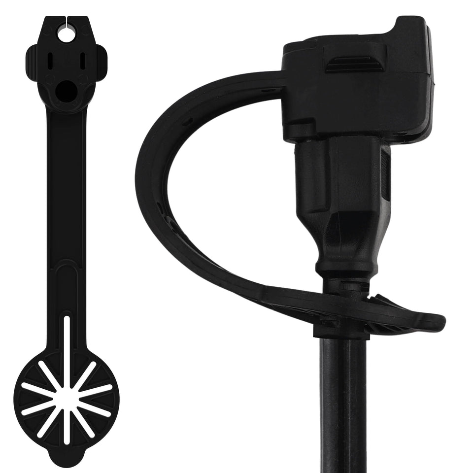 Prong Shield outdoor plug-cover front view shields 120V outlets from rain