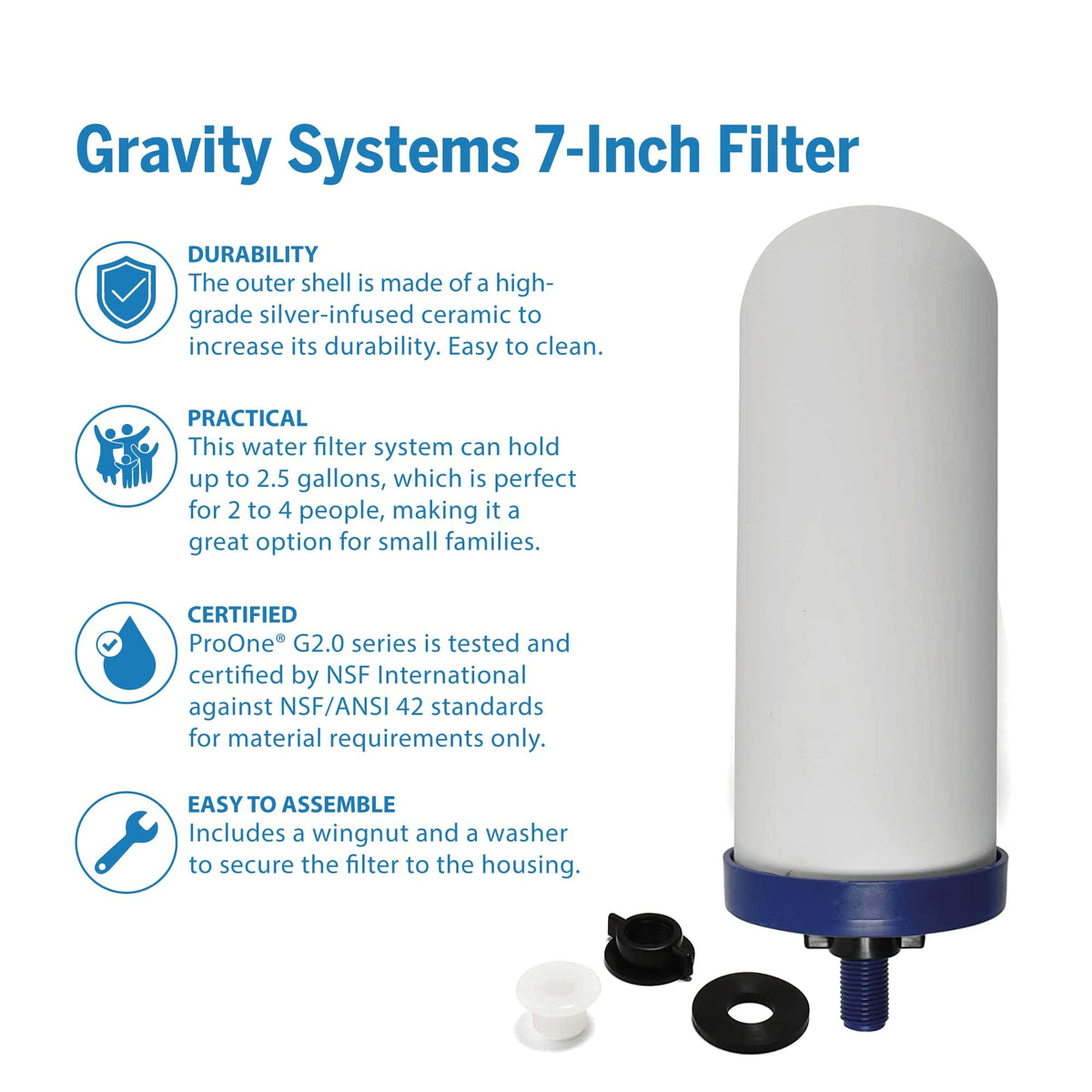 ProOne G-Series 7-Inch filter pack side view; easy replacement for ongoing filtration.
