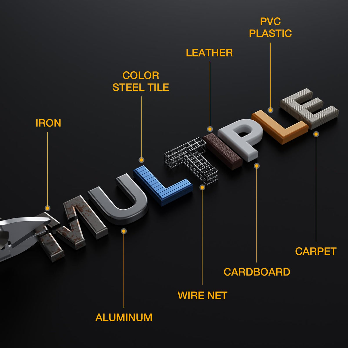 PropeLannt alloy blade provides durable, precise cuts through metal and leather.
