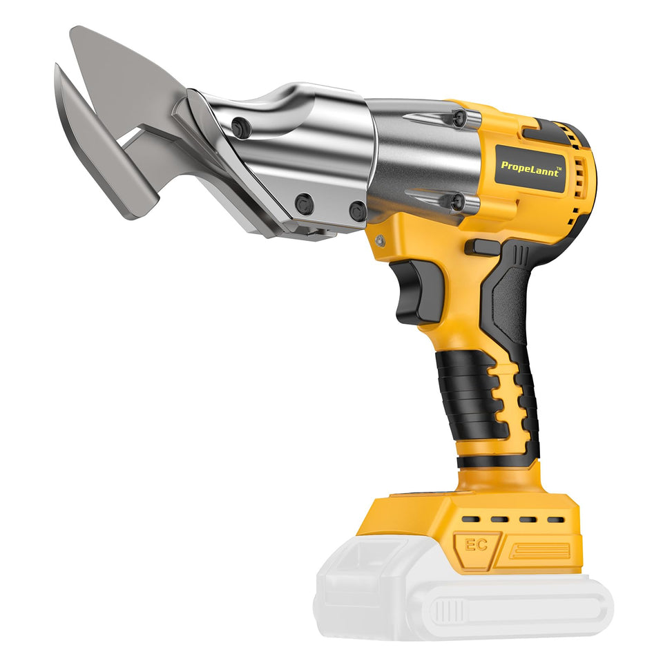 PropeLannt cordless metal shears with 360-degree head rotation for versatile angled cuts.