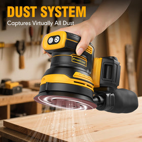 PropeLannt cordless sander showcasing dust collection for a cleaner workspace