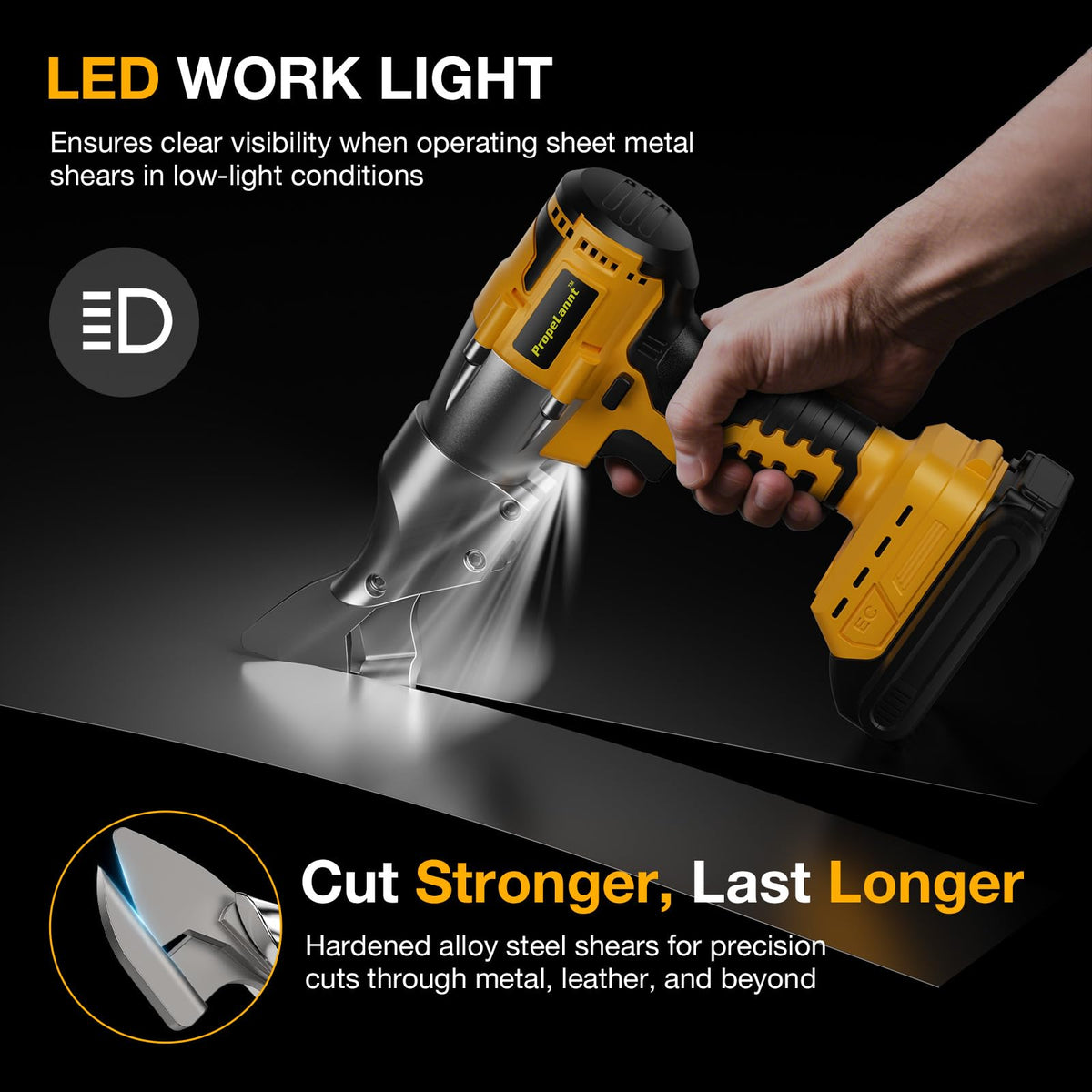PropeLannt multi material cutting handles metal fabric carpet and cardboard.