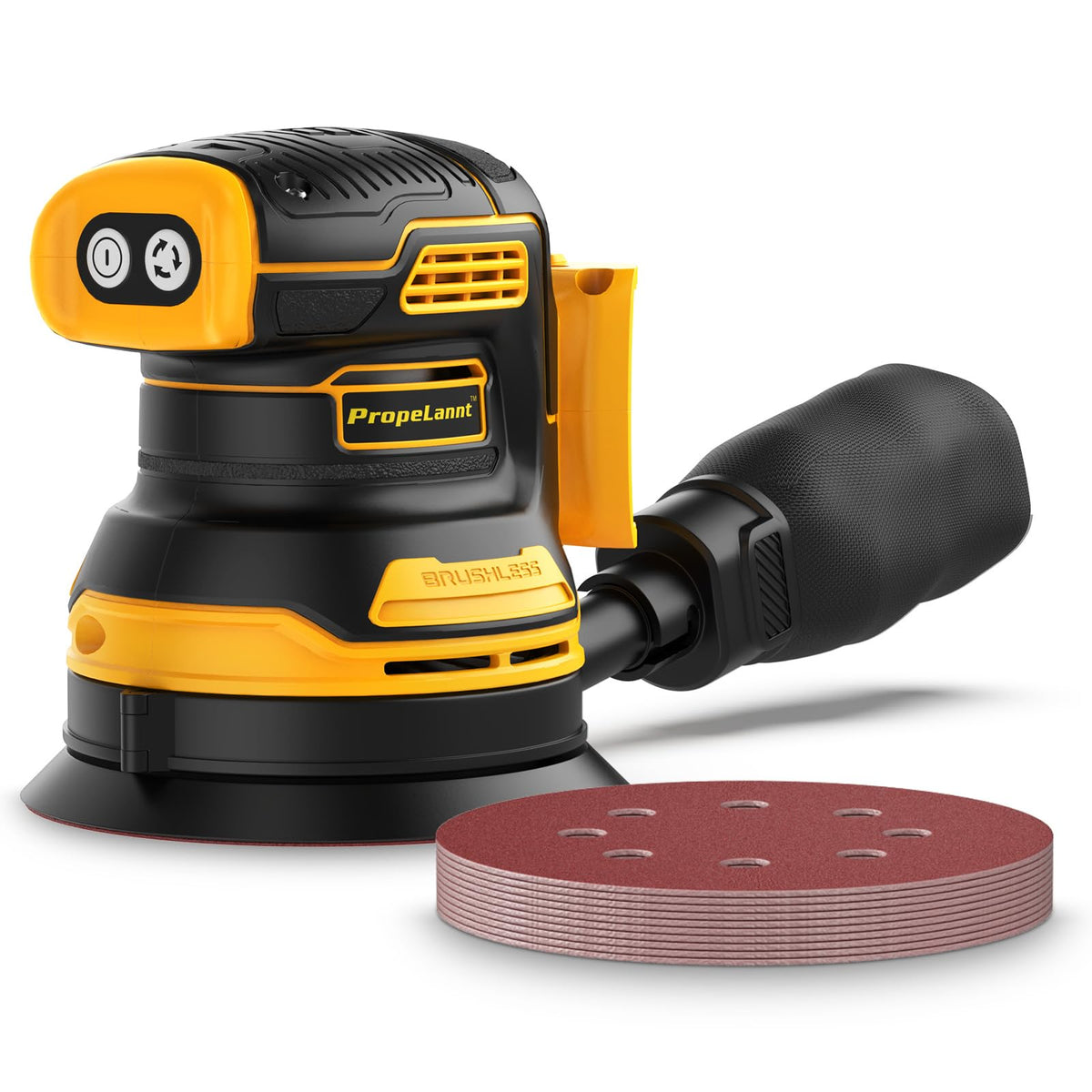PropeLannt random orbital sander in compact form for easy handling in tight spaces