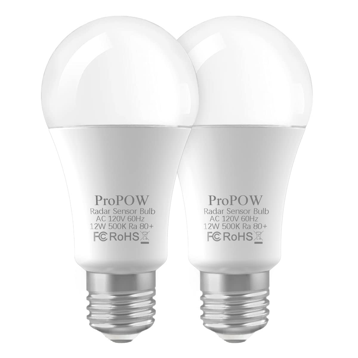 ProPOW radar motion sensor bulb on outdoor porch lights the entry.