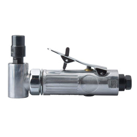 PROSHI compact air die grinder shown in tight-space grinding.