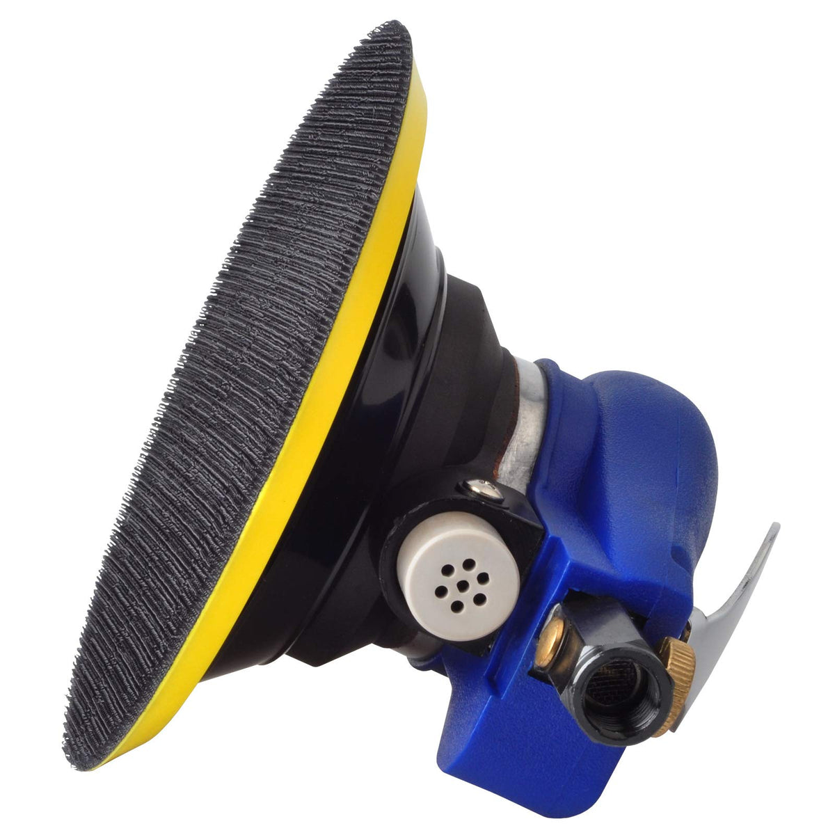 PROSHI pistol-grip air sander offers comfortable handling and control.