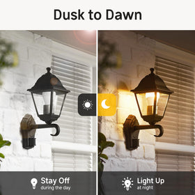 Prosperbiz auto on/off LED bulb sensor activates at sunset for hands-free lighting