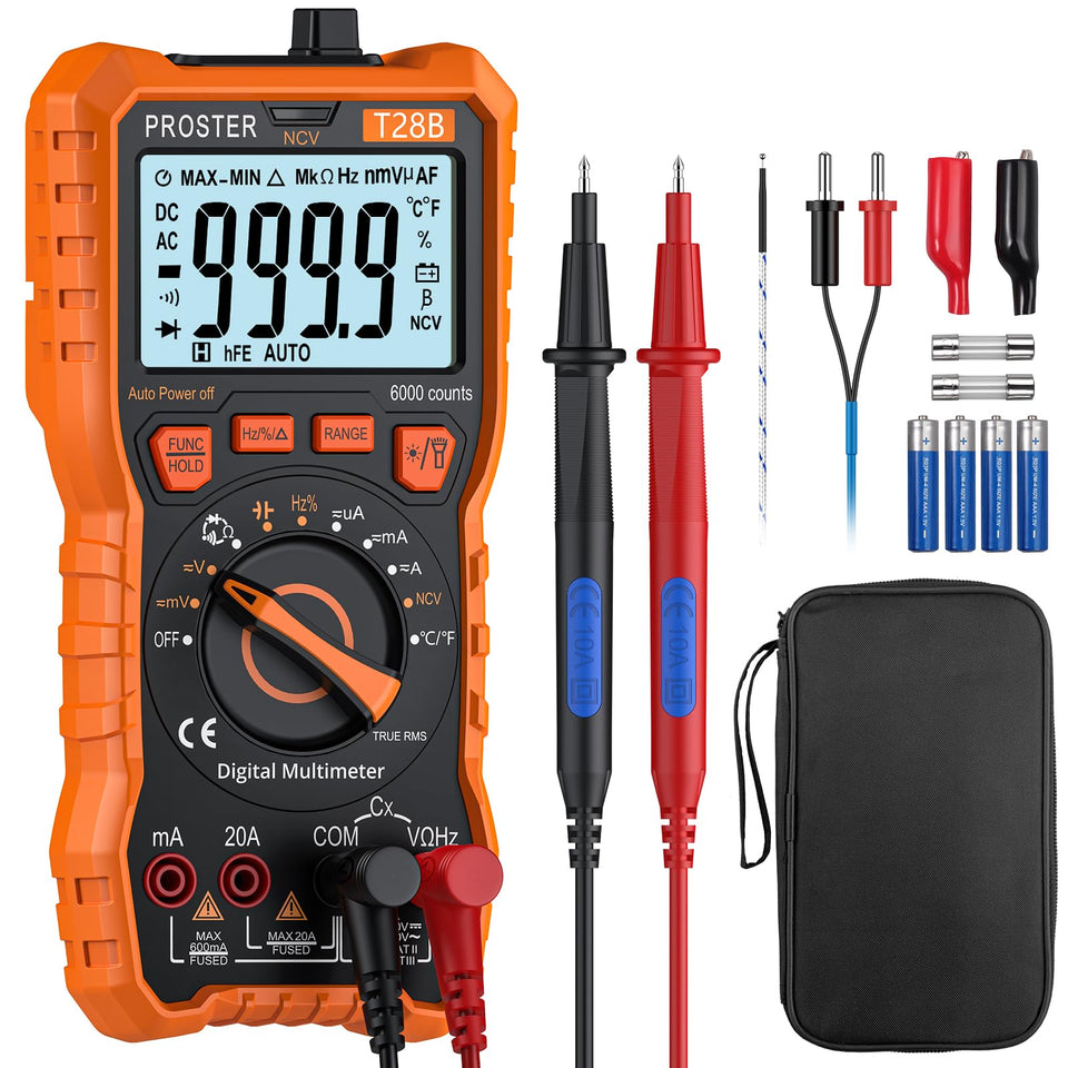 Proster digital multimeter with 6000-count display for precise measurements