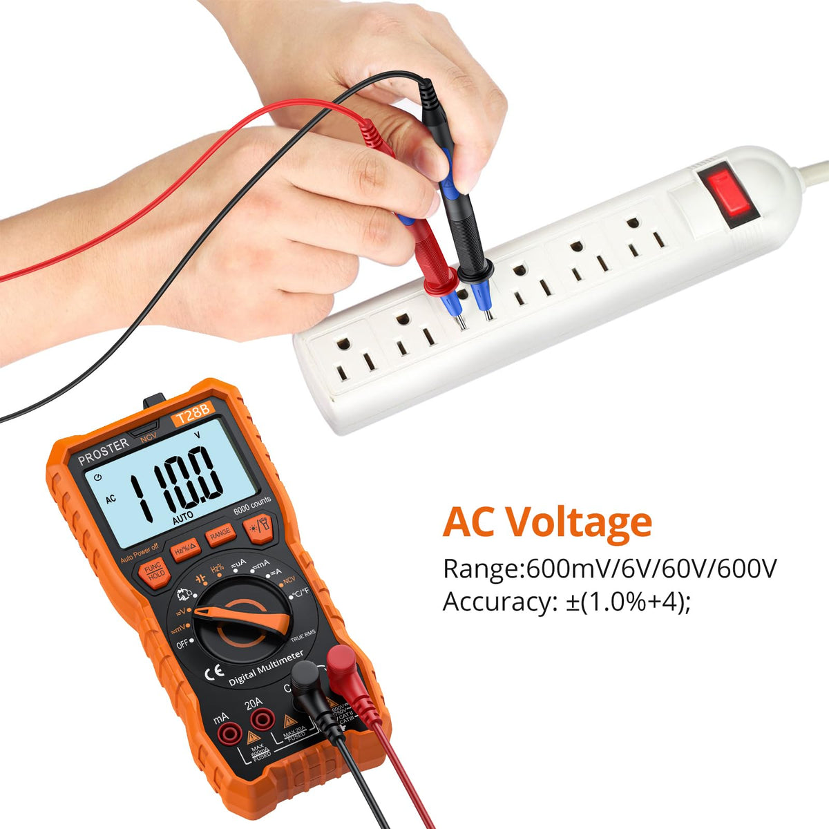 Proster digital multimeter magnetic back keeps the tool hands-free