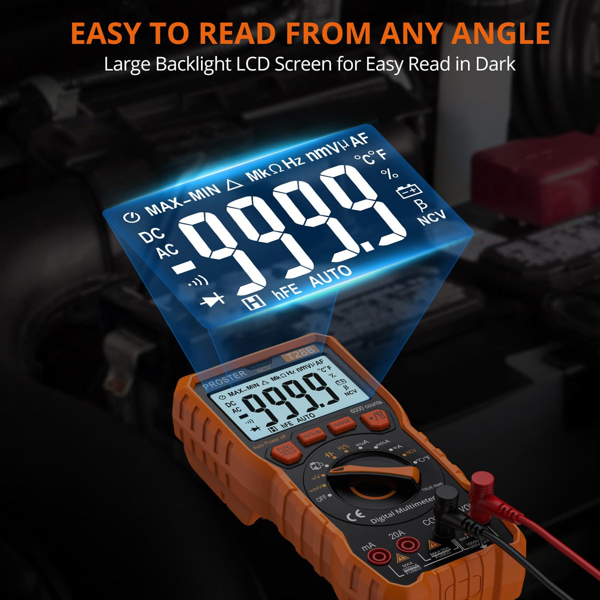 Proster digital multimeter NCV detection helps identify live circuits safely