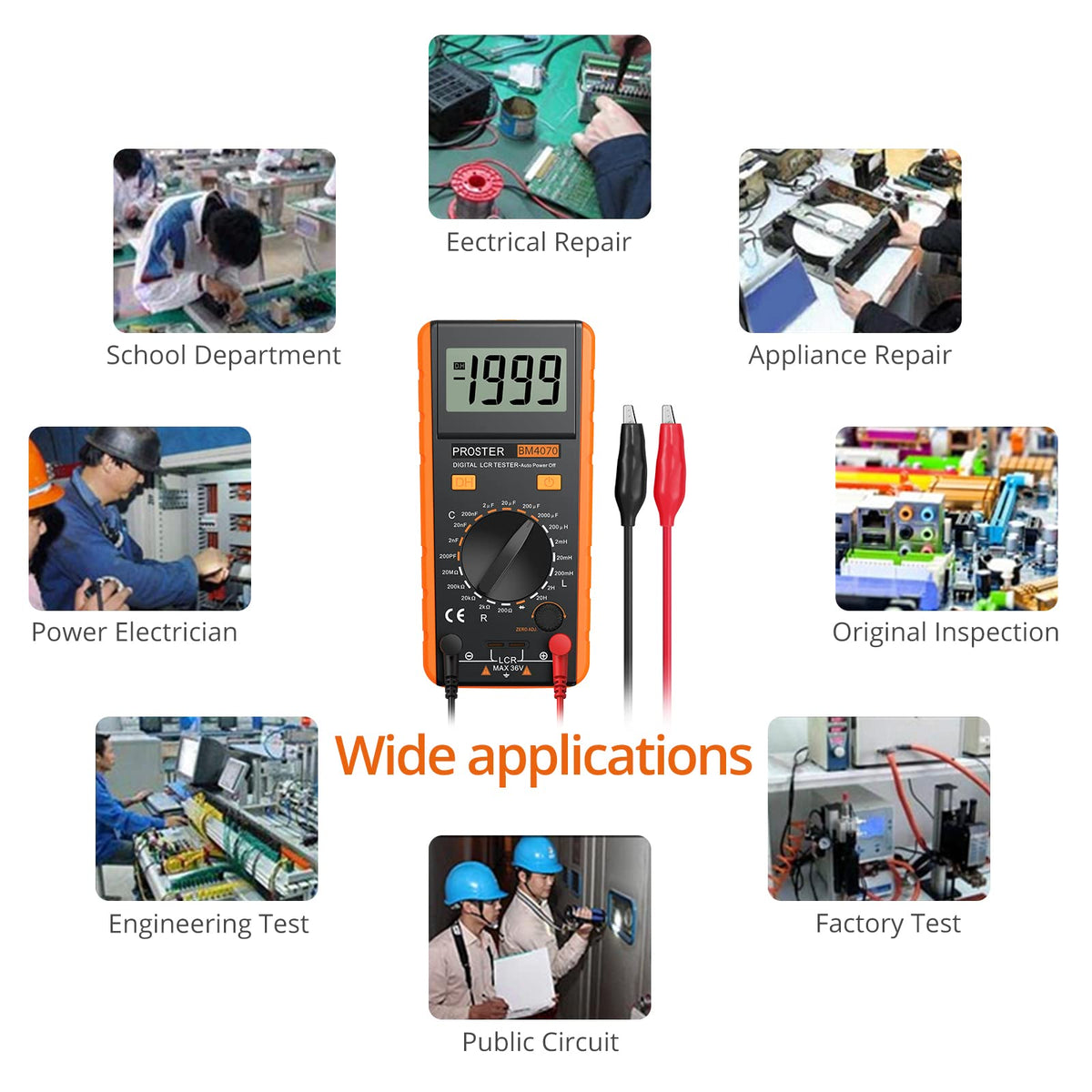 Proster LCR Meter auto power-off conserves battery during projects