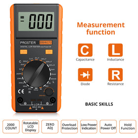 Proster LCR Meter digital display highlights high-contrast readings for quick checks