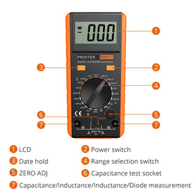 Proster LCR Meter with test leads enables accurate component testing with crocodile clips
