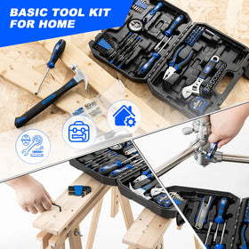 Claw hammer with non-slip grip for rough and light tasks.