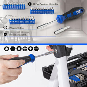 Sockets and bits expand project options for varied bolts.