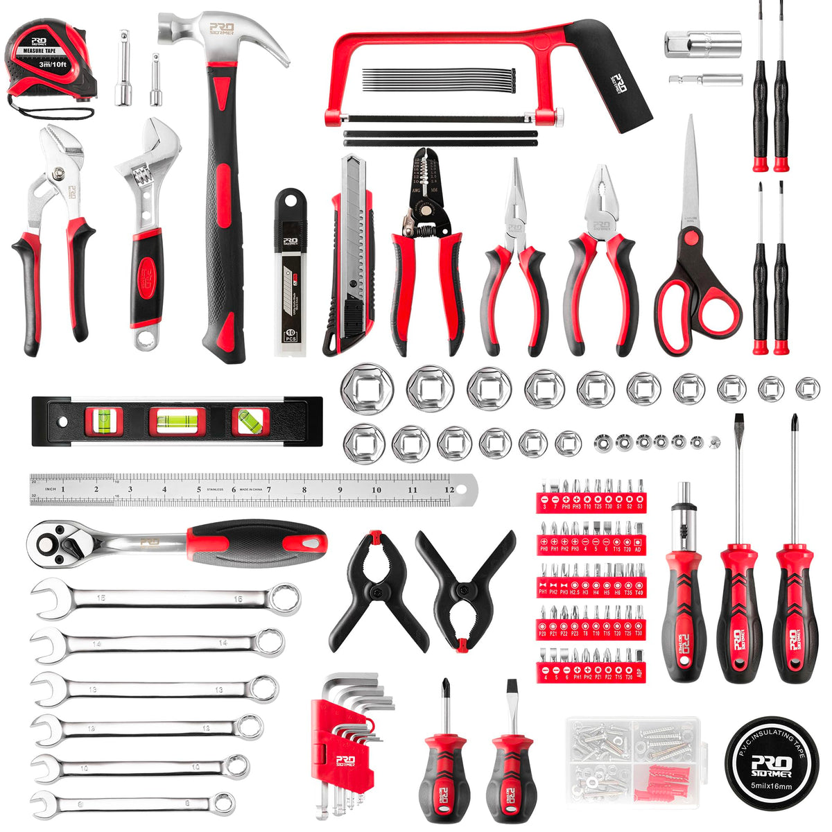 Prostormer 259-piece kit open case for easy tool access