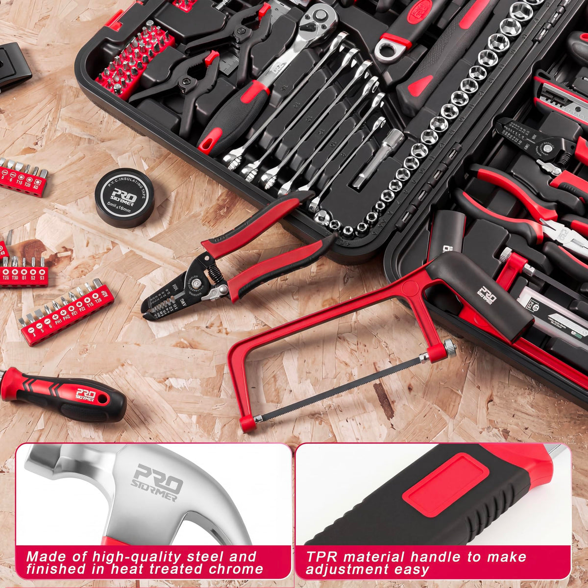 Prostormer chrome-vanadium tools showing strength and durability