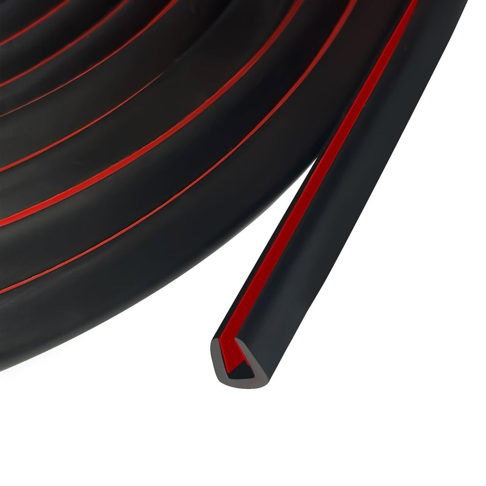 Protalwell edge trim 1/8-inch rubber U-channel protects sharp edges with a clean finish.