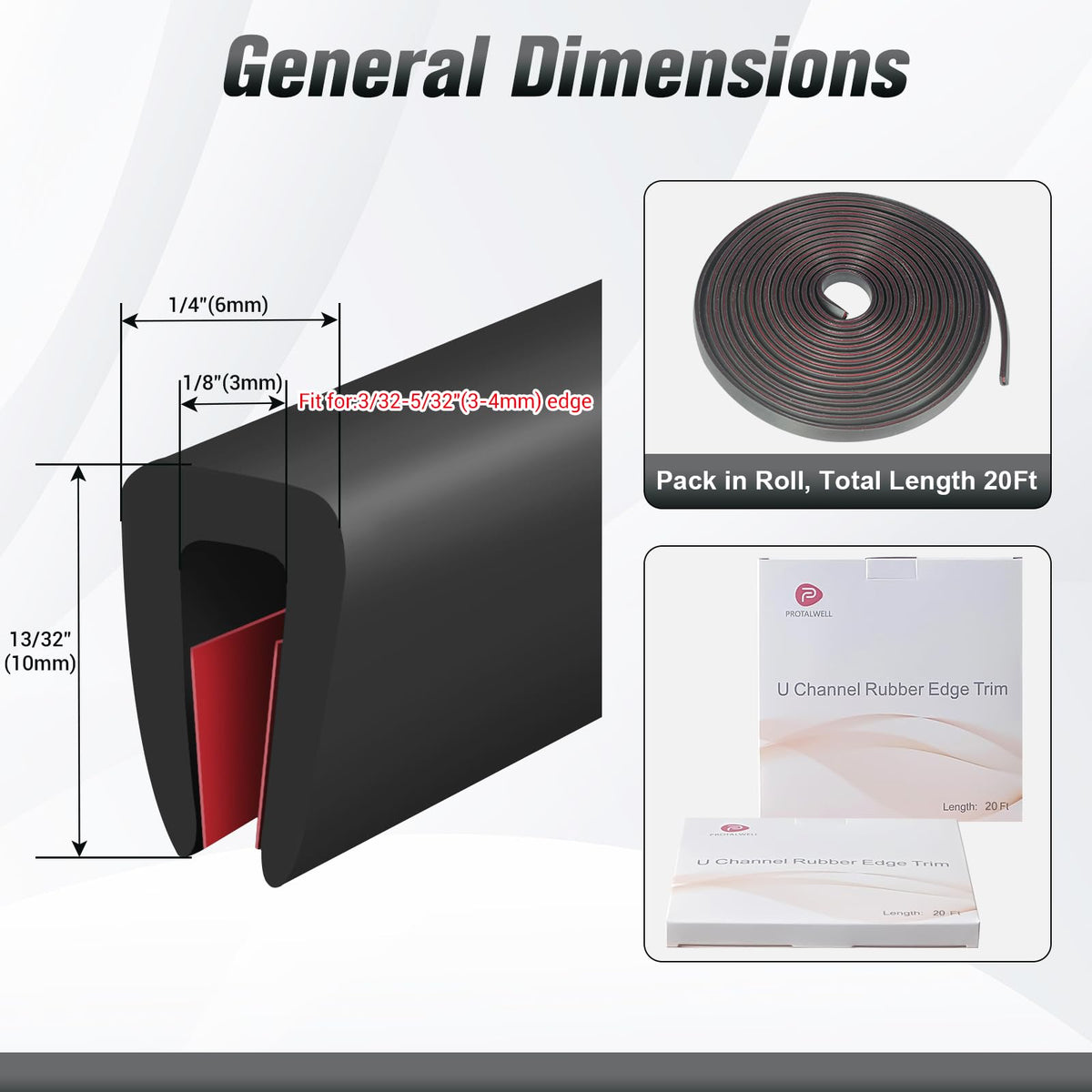 Protalwell edge trim shows adhesive inside groove for quick, secure installation.
