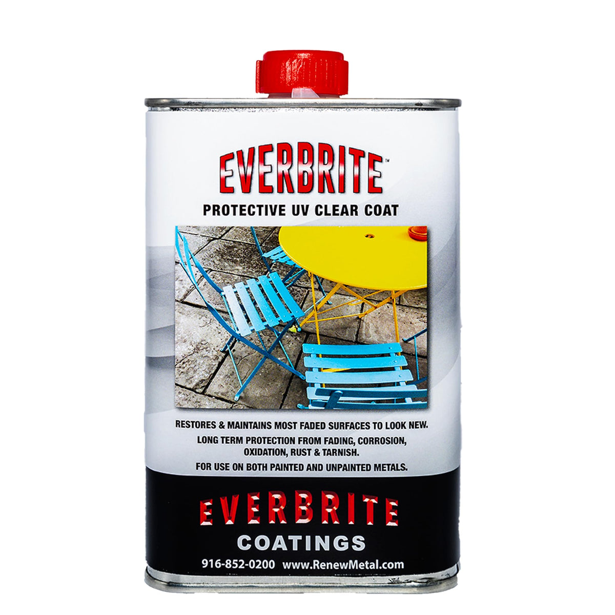ProtectaClear Everbrite coating on metal finish before application restores shine