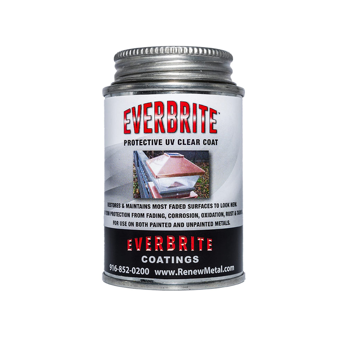 ProtectaClear Everbrite 4oz bottle applying coating on metal surface to protect finish.