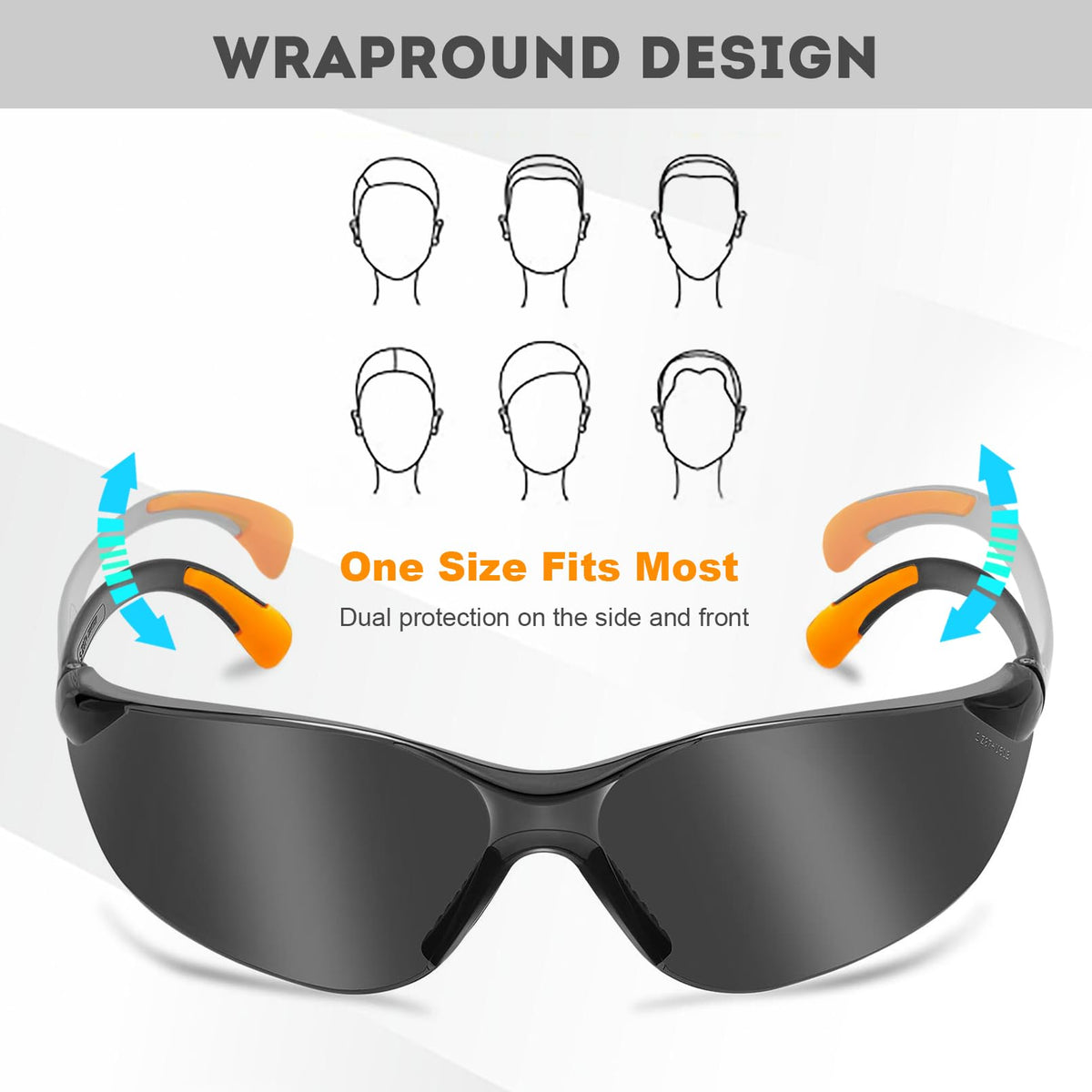 ProtectX 3-pack tinted safety glasses worn during cycling emphasizing comfort
