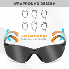 ProtectX 3-pack tinted safety glasses worn during cycling emphasizing comfort