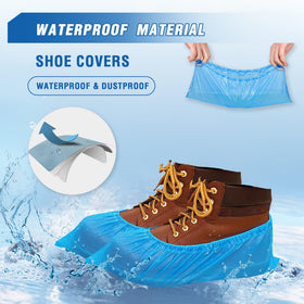 ProtectX disposable shoe cover XL, back view, durable CPE construction