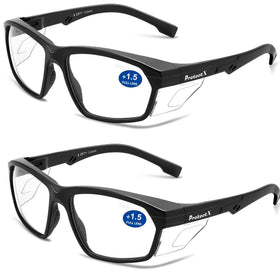 ProtectX safety reading glasses 1.5 diopter frame for all-day comfort