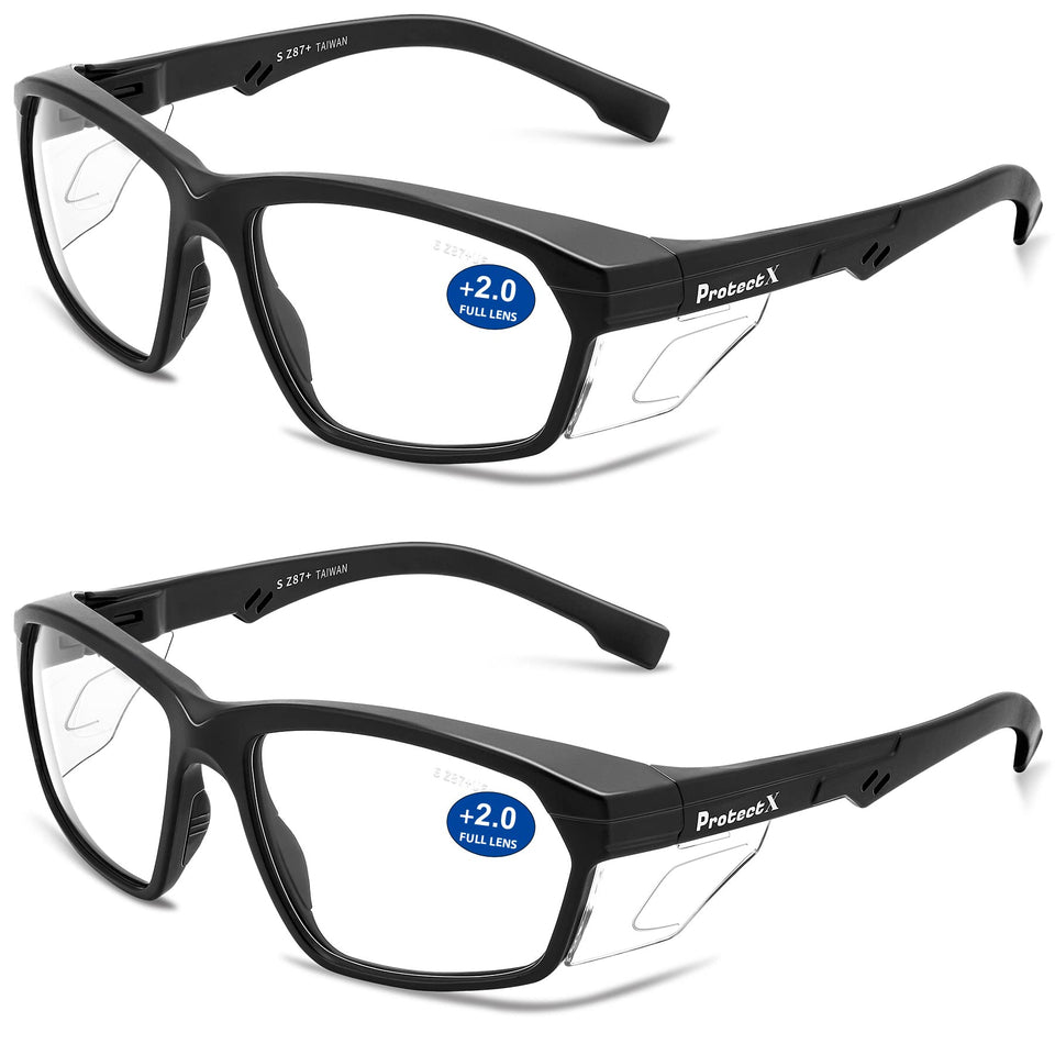 ProtectX Safety Reading Glasses 2.0 frame close-up for all-day comfort.