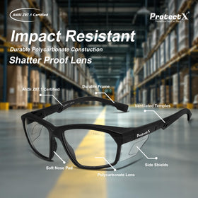 ProtectX UV protection shields eyes during outdoor activities.