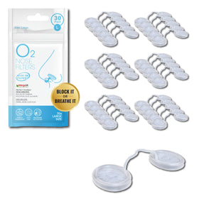 Protego O2 nose filter in discreet design protects against pollen and dust.