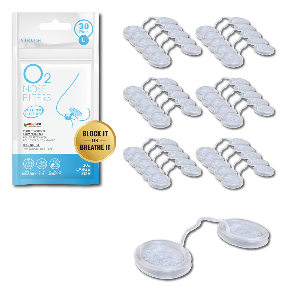 Protego O2 nose filter in discreet design protects against pollen and dust.