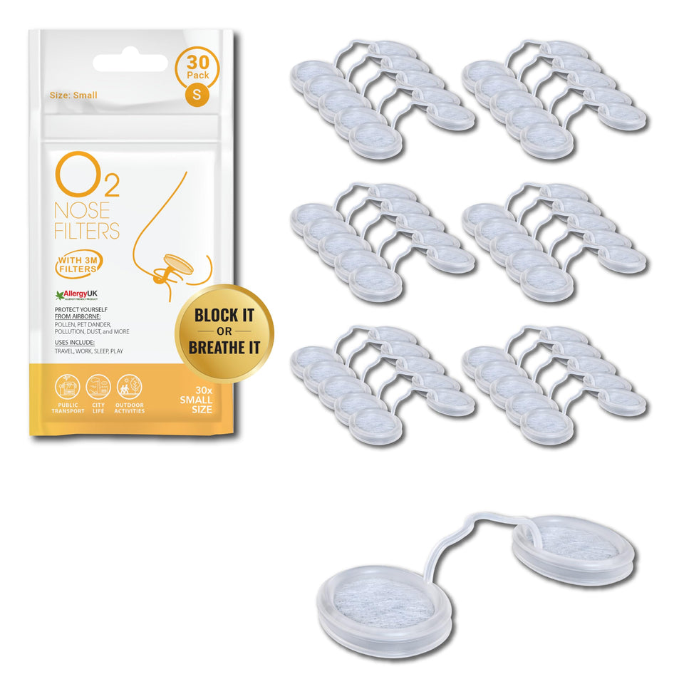 Protego O2 nose filters small pack for on-the-go allergy protection