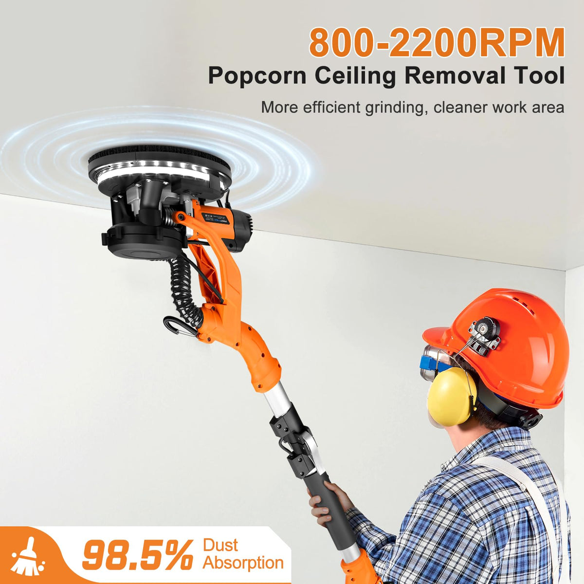 Protmex 360 LED light brightens dark corners during sanding