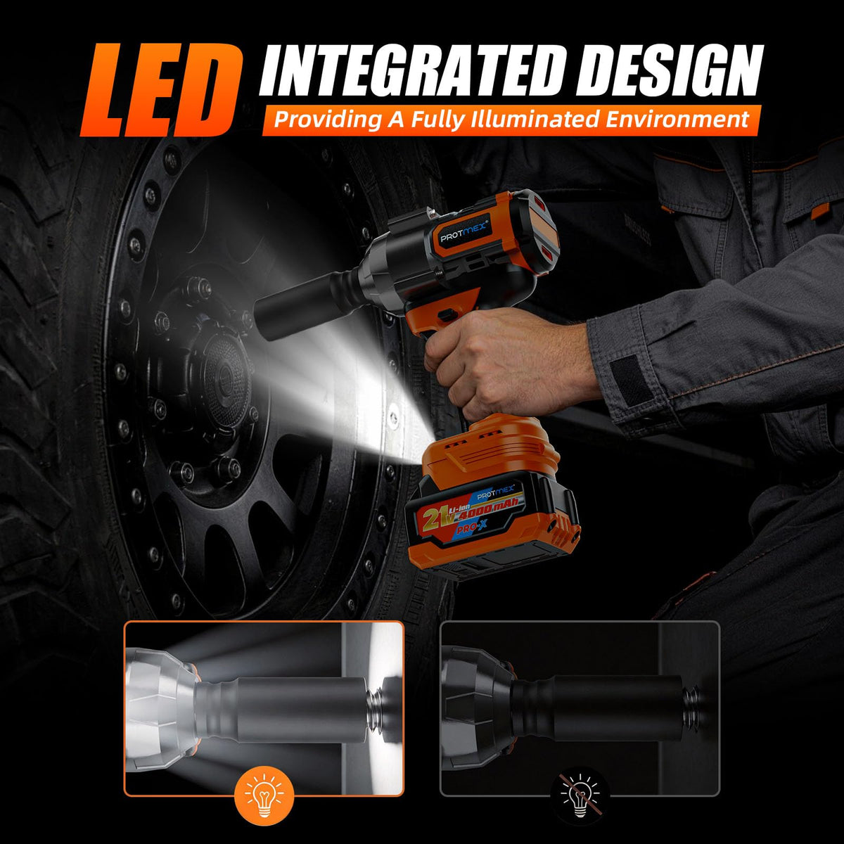 Protmex forward/reverse with two-way braking for safety.