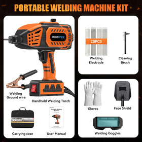 Protmex welding kit includes ground clamp and accessories