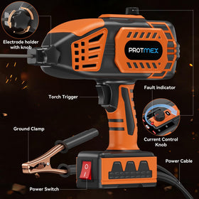 Protmex portable welder compact dimensions 9.8 x 9.45 inches