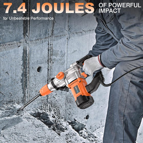 Protmex rotary hammer with 360-degree handle for controlled operation