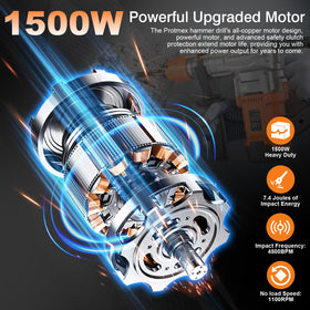 Protmex rotary hammer drill three-function switch for drilling, hammering, and chiseling