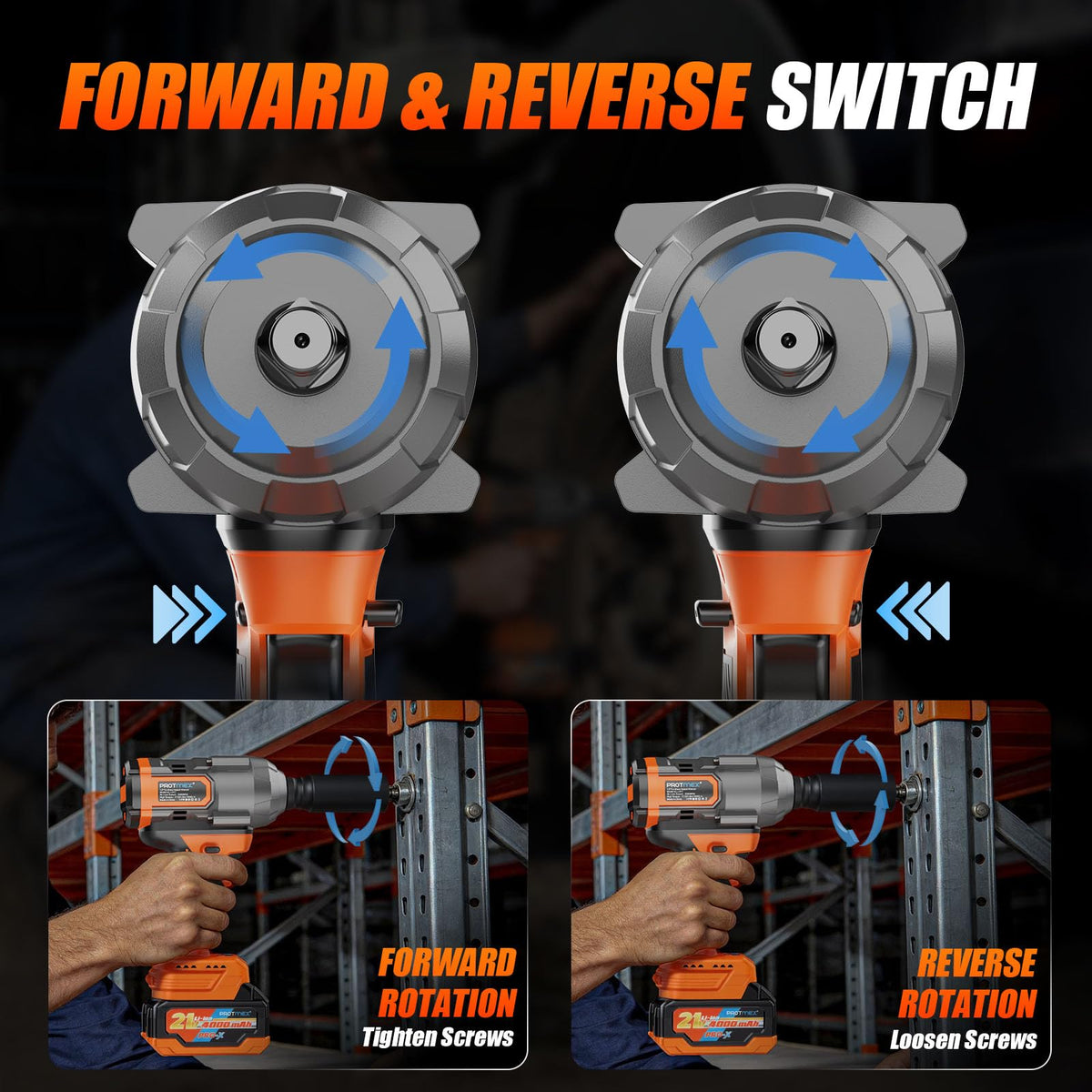 Protmex three-speed modes enable versatile torque control.