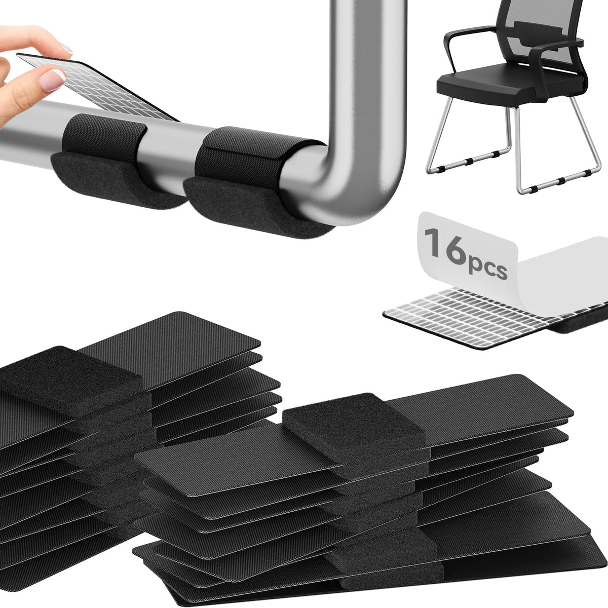 ProtStorLife wrap-around felt pad on a chair leg protects floors